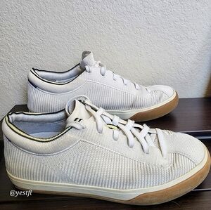 Rothy's The Lace Up Vanilla Gum Sole Knit Fabric Sneakers Casual Shoes Womens 8
